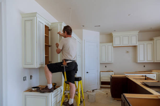 Kitchen island installation in Middleburg by JMT Kitchen Cabinet